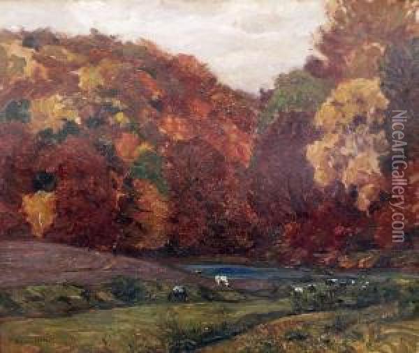 Herbstlandschaft Oil Painting - Hans Licht
