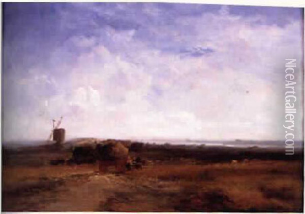 Paysage Au Moulin Oil Painting - James Webb