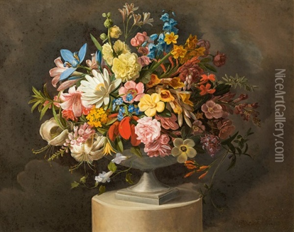 Blumenstillleben Oil Painting - Leopold von Stoll