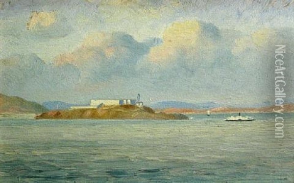 Alcatraz Island Oil Painting - Jean J. Pfister