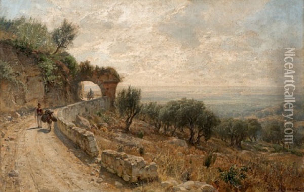 Italienische Landschaft Oil Painting - Max Wilhelm Roman