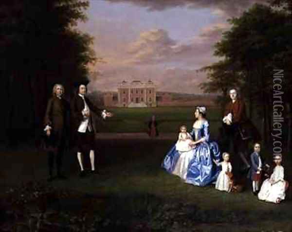 Robert Gwillym of Atherton and his Family Oil Painting - Arthur Devis