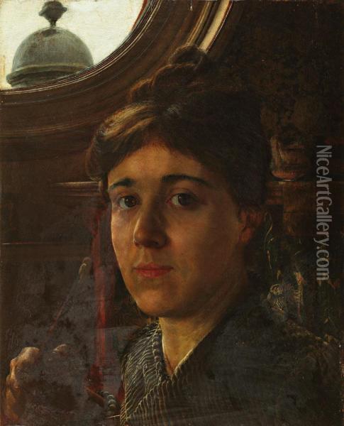 Autoportrait Oil Painting - Anna Alma-Tadema