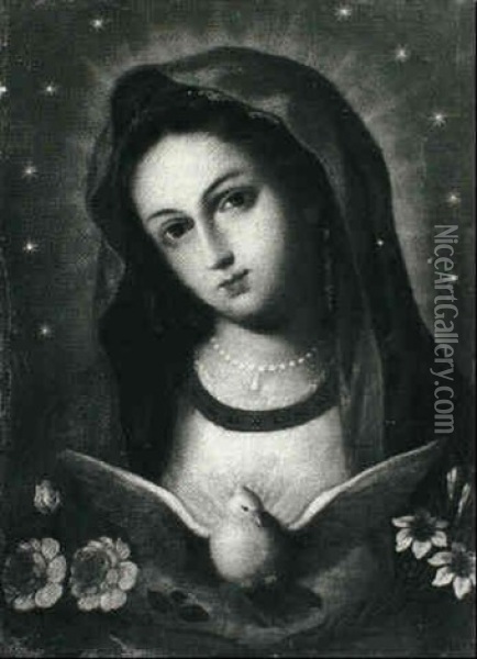 Virgen De La Paloma Oil Painting - Miguel Cabrera