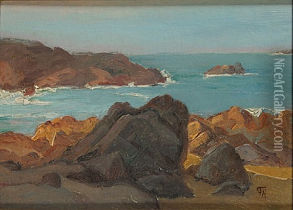 Baai In Bretagne Oil Painting - Felicien Joseph Victor Rops