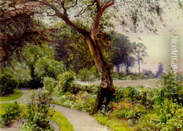 The Garden Path Oil Painting - Johannes Boesen
