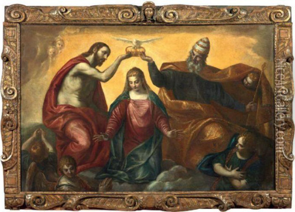 Incoronazione Della Madonna Oil Painting - Paolo Veronese (Caliari)