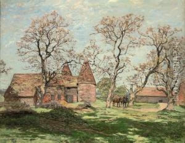Oast Houses Oil Painting - Colin Gillespie Mitchell