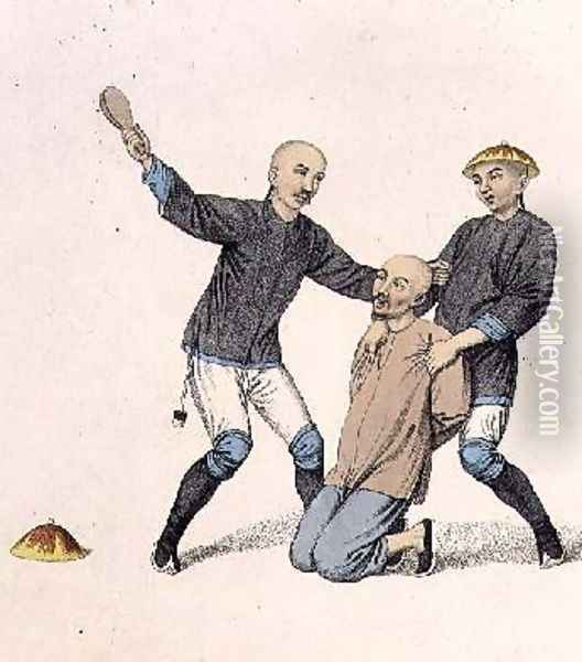 Punishing a Boatman Oil Painting - Major George Henry Mason