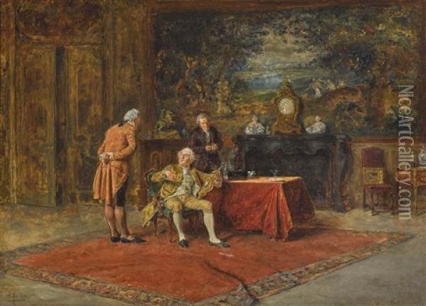 The Antique Dealer Oil Painting - Carl Wilhelm Anton Seiler