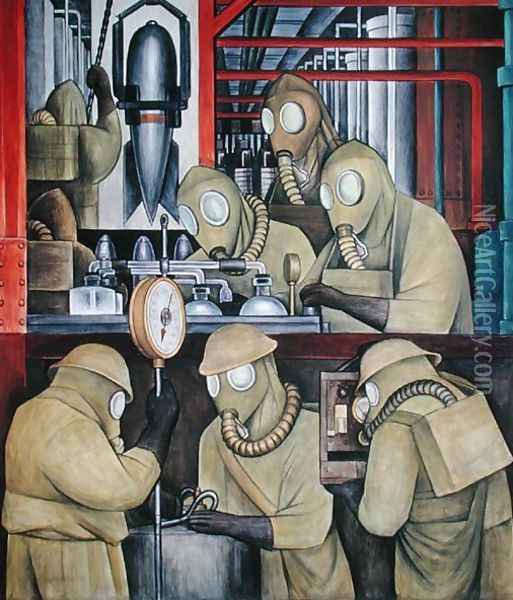 Detroit Industry-3, 1933 Oil Painting - Diego Rivera