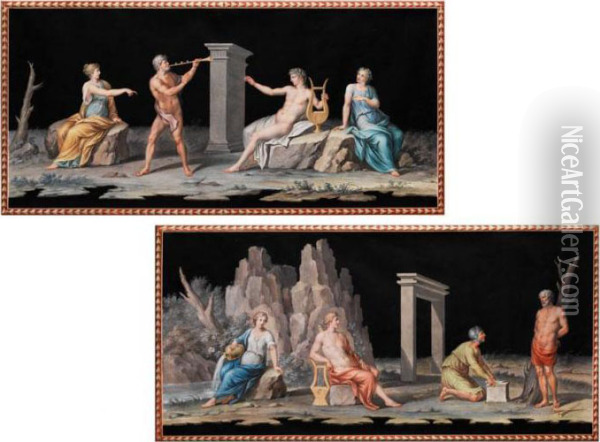Wettstreit Zwischen Apollo Und Marsyas Oil Painting - Michaelangelo Maestri