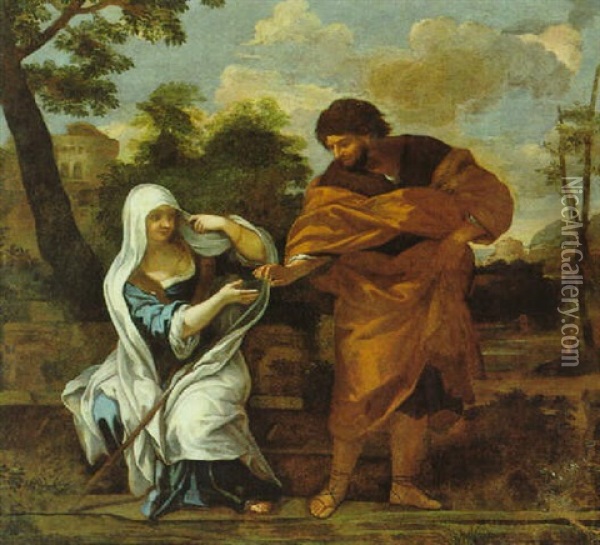 Juda Und Tamar Oil Painting - Pietro da Cortona