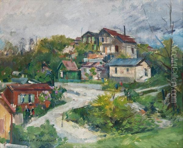 View Of The Village Oil Painting - Konstantin Alexeievitch Korovin
