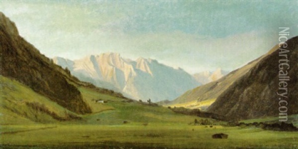 Blick Auf Den Bettelwurf Bei Hall In Tirol Oil Painting - Carl Maria Nicolaus Hummel