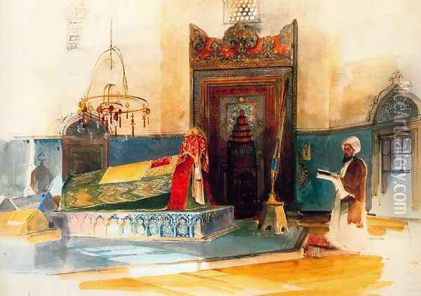The Tomb of Sultan Beyazit, Constantinople Oil Painting - John Frederick Lewis