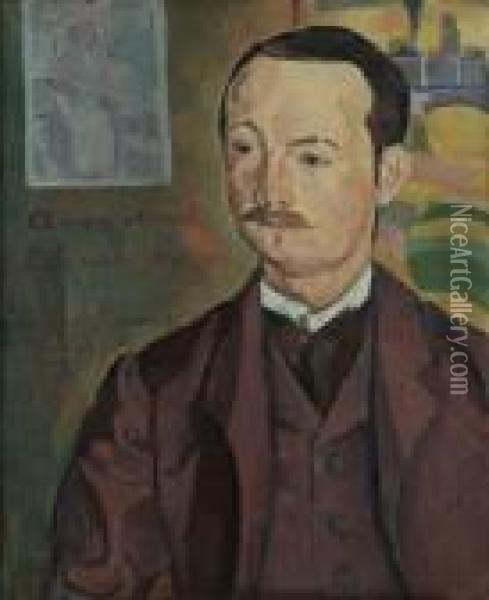 Portrait D'edouard Roze Oil Painting - Emile Bernard