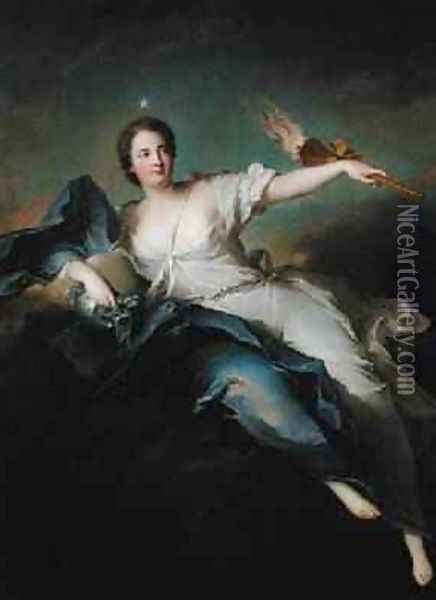 Portrait of MarieAnne de MaillyNesle 1717-44 Marquise of La Tournelle as Eos Oil Painting - Jean-Marc Nattier