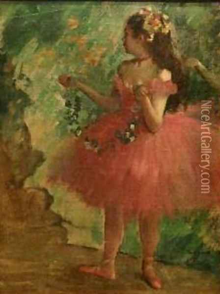 Dancer in Pink Oil Painting - Edgar Degas