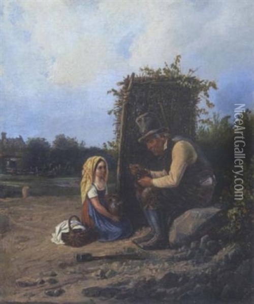 Bei Der Brotzeit Oil Painting - Theodor (Fried. Wilhelm Heinrich Th.) Hosemann