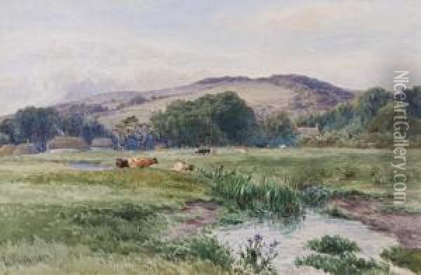 In The Meadows, Carisbrooke Oil Painting - John Steeple