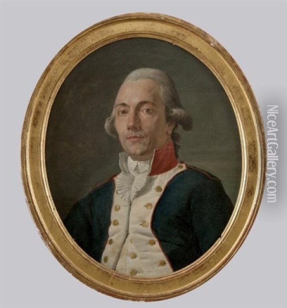 Portrait D'un Officier Oil Painting - Nicolas Guy Brenet