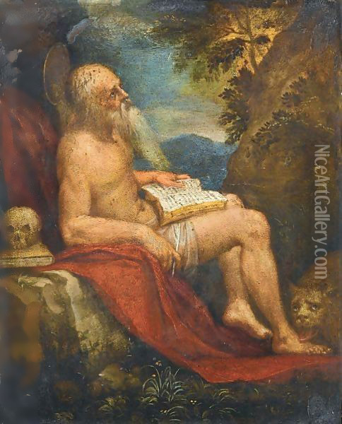 Saint Jerome In The Wilderness Oil Painting - Lorenzo Lotto