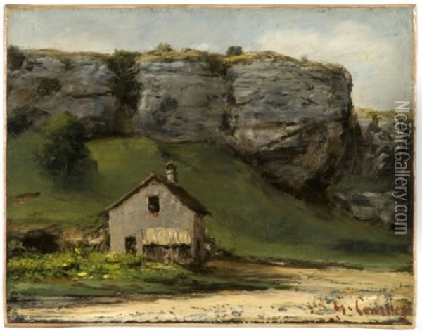 Paysage Du Jura Suisse (w/collab.) Oil Painting - Gustave Courbet