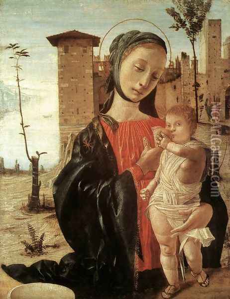 Madonna del Latte c. 1490 Oil Painting - Bramantino (Bartolomeo Suardi)