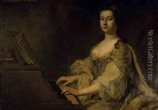 Portrait of Lady Charlotte Boyle Oil Painting - George Knapton