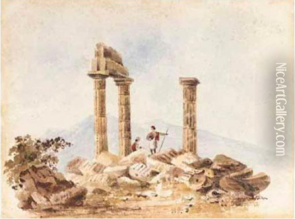 Temple Of Zeus At Nemea Oil Painting - William Page
