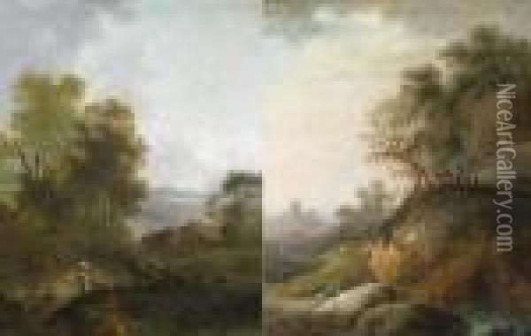 Due Paesaggi Oil Painting - Pierre-Henri de Valenciennes