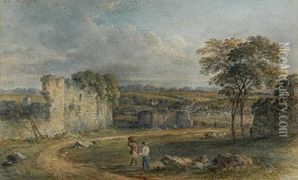 Carrow Abbey Ruins Oil Painting - Fanny Blake