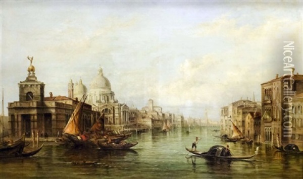 Entrance To The Grand Canal Venice Oil Painting - Alfred Pollentine