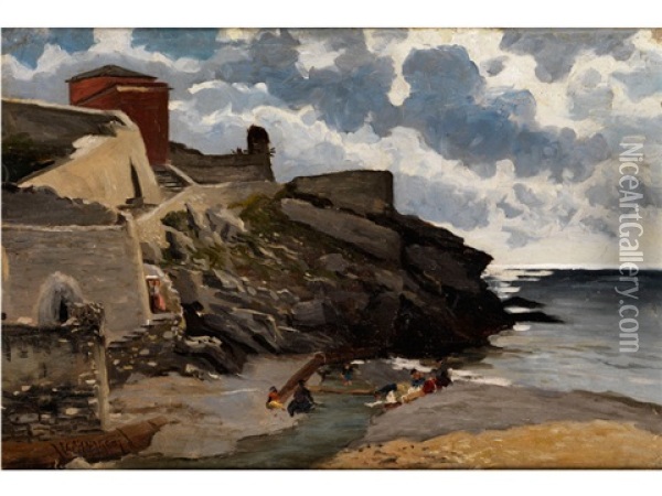 Toskanische Kustenlandschaft Oil Painting - Ugo Manaresi