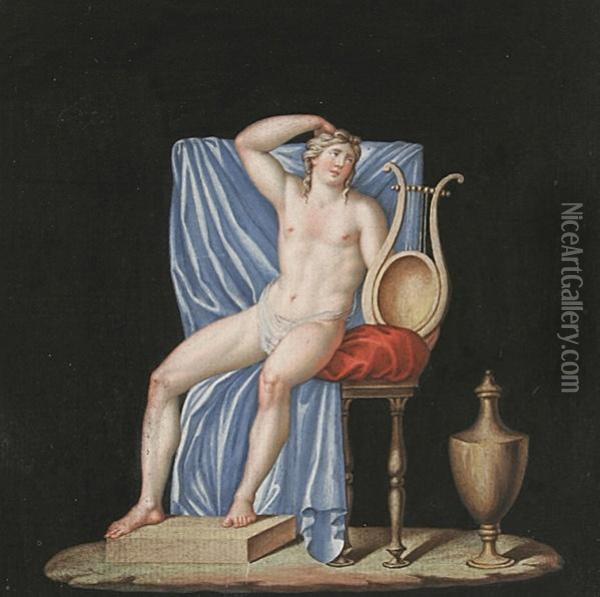 Apollo Sitzend, Zu Seiner Linken Eine Leiter Oil Painting - Andrea, the Elder Appiani