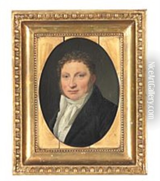Portrait Of Councillor Christian Heilmann (1778-1840) Oil Painting - Christoffer Wilhelm Eckersberg