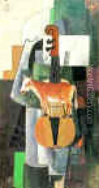 Cow And Violin Oil Painting - Kazimir Severinovich Malevich