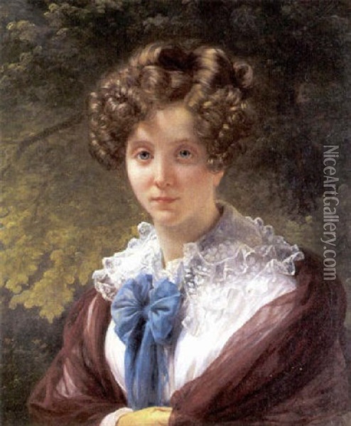 Portrait De Madame Le Doyen (?) Oil Painting - Louis Hersent