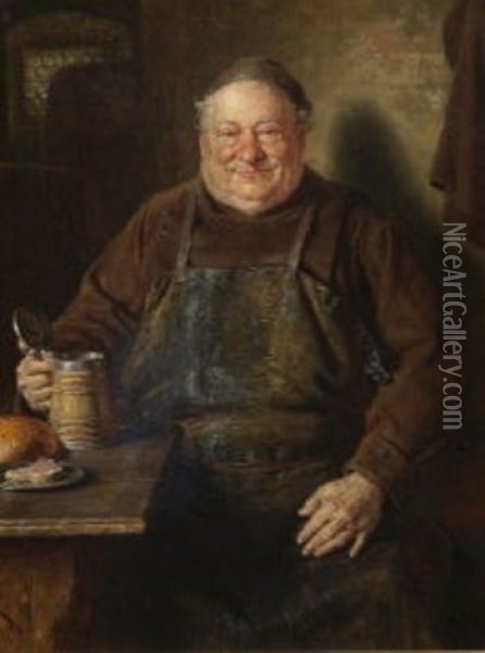 Bruder Kellermeister Bei Der Vesper Oil Painting - Eduard von Gruetzner