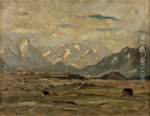 Murnauer Moos Mit Zugspitze Oil Painting - Felix Buergers