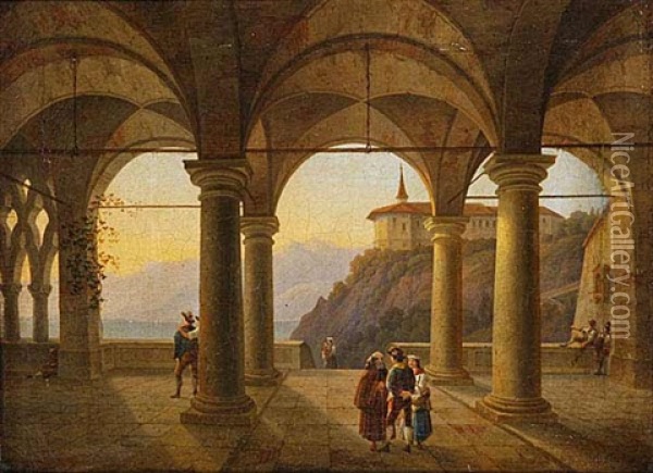 In Northern Italy Oil Painting - Alois Gustav Schulz