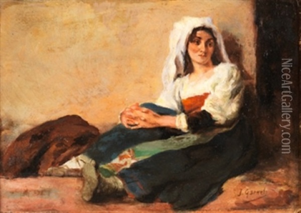 Mujer Italiana Oil Painting - Jose Garnelo Y Alda