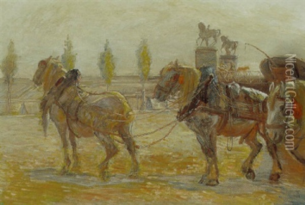 Hesteforspand Oil Painting - Theodor Philipsen