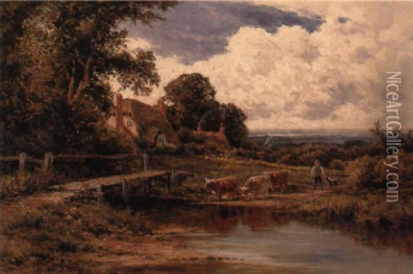 Old Alresford, Hampshire Oil Painting - Henry H. Parker