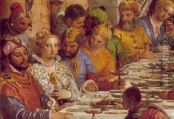 The Marriage at Cana (detail-1) 1563 Oil Painting - Paolo Veronese (Caliari)