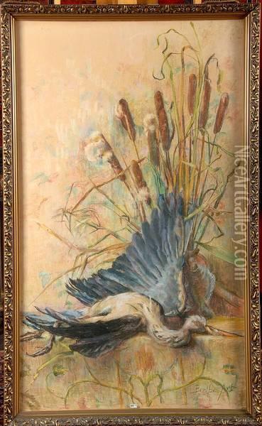 Nature Morte Au Heron Et Aux Roseaux Oil Painting - Berthe Art