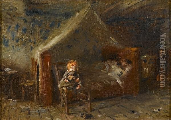 The Doll Oil Painting - Adolphe Felix Cals