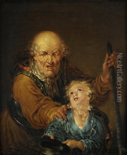 Tobias Is Led By A Young Boy Oil Painting - Januarius Johann Rasso Zick