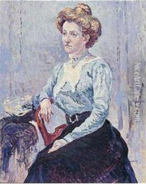 Portrait De Madame Feneon Oil Painting - Maximilien Luce